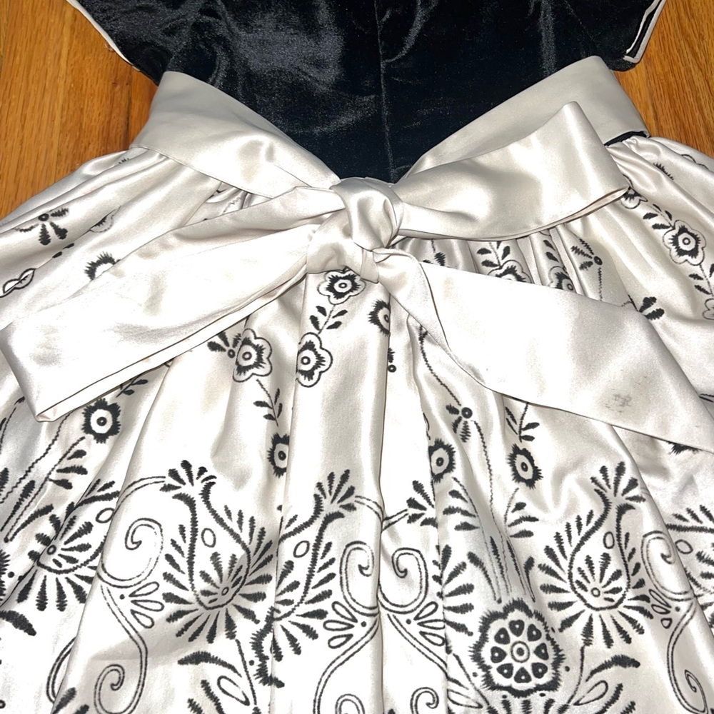 Sugar Plum NY Holiday Party Dress Girls Size 4 Black Velvet Satin Bow Satin kid - Picture 3 of 7